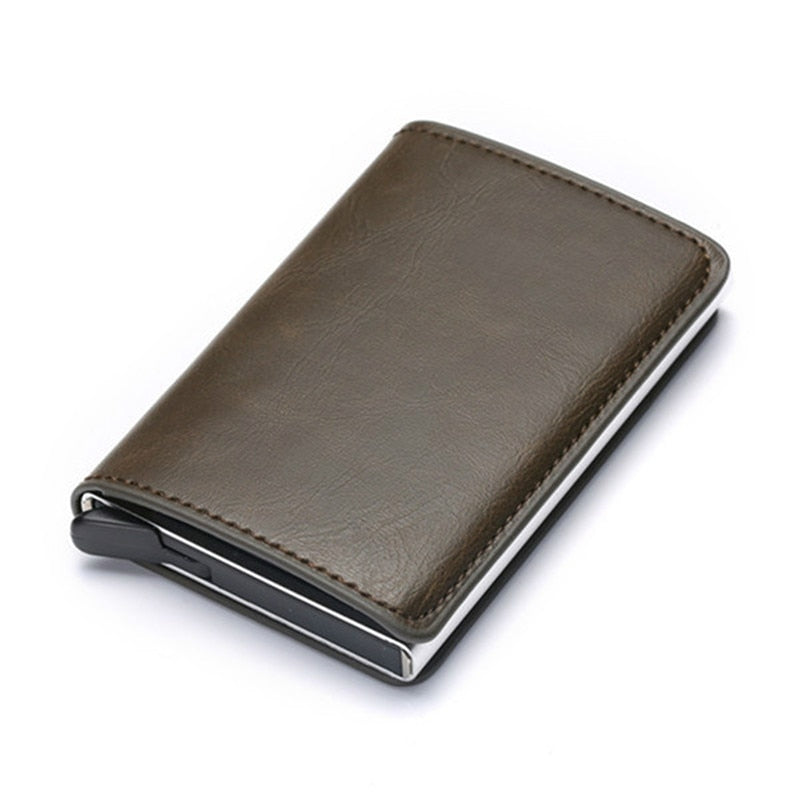 Customized Name Credit Card Holder Men Woman Smart Wallet RFID Cardholder Carbon Fiber Leather