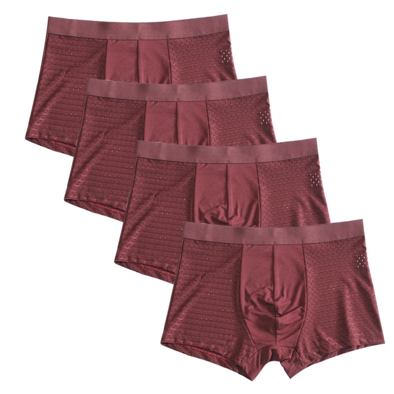 4pcs/lot Bamboo Fiber Men's Boxer