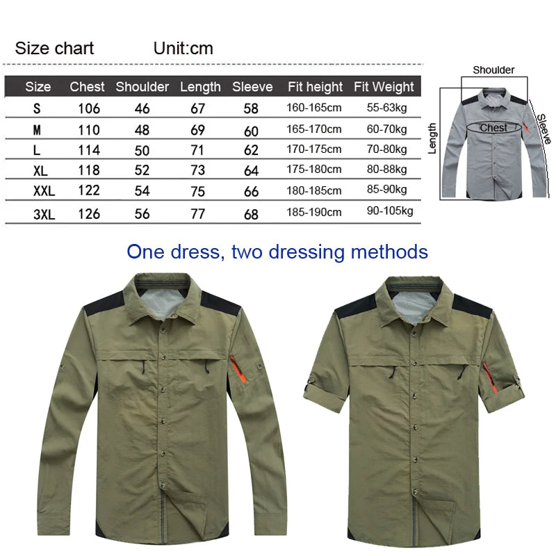 TRVLWEGO Quick Dry Fishing Clothes Suit Summer Sports Outdoor Cycling Clothing Men Breathable Anti UV Fishing Shirts