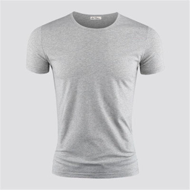 New Mens T Shirt Pure Color V Collar Short Sleeved Tops