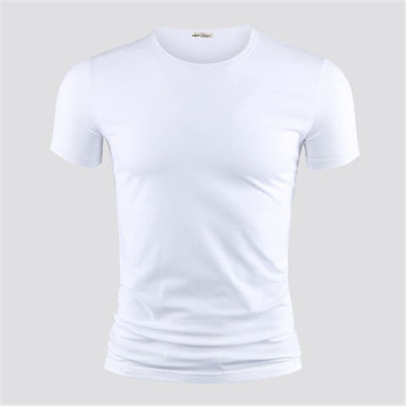 New Mens T Shirt Pure Color V Collar Short Sleeved Tops