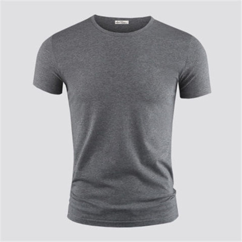 New Mens T Shirt Pure Color V Collar Short Sleeved Tops