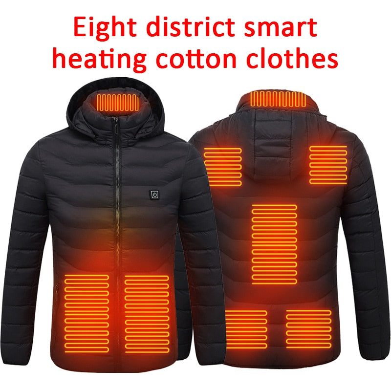 1PC Smart Heating Clothing Winter Light Thin Heating Protection Jacket