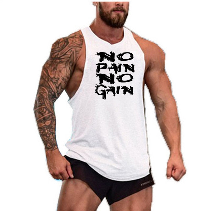 New Fashion Cotton Sleeveless Shirts Tank Top Men Fitness Shirt