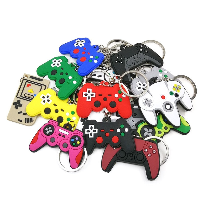 1PCS PVC new style Game Machine Keychain &amp; Keyring Cute Gamepad Joystick Key Chain Keychains Bag Car Hanging fit men boy keys