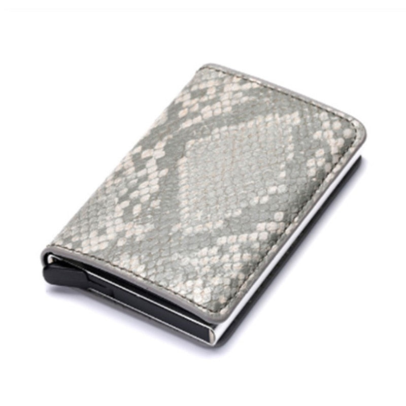 Customized Name Credit Card Holder Men Woman Smart Wallet RFID Cardholder Carbon Fiber Leather