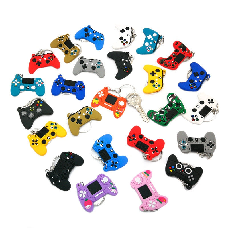 1PCS PVC new style Game Machine Keychain &amp; Keyring Cute Gamepad Joystick Key Chain Keychains Bag Car Hanging fit men boy keys