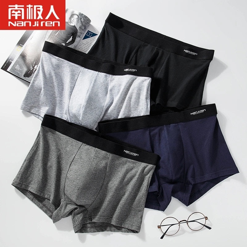 Men Underwear Boxer Shorts Panties Solid Shorts Brand Underpants Men 100% Cotton Breathable Mid Waist Shorts Men XL-6XL