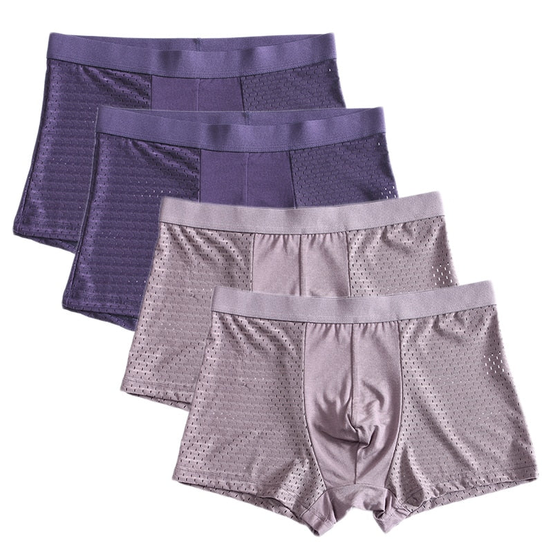 4pcs/lot Bamboo Fiber Men's Boxer