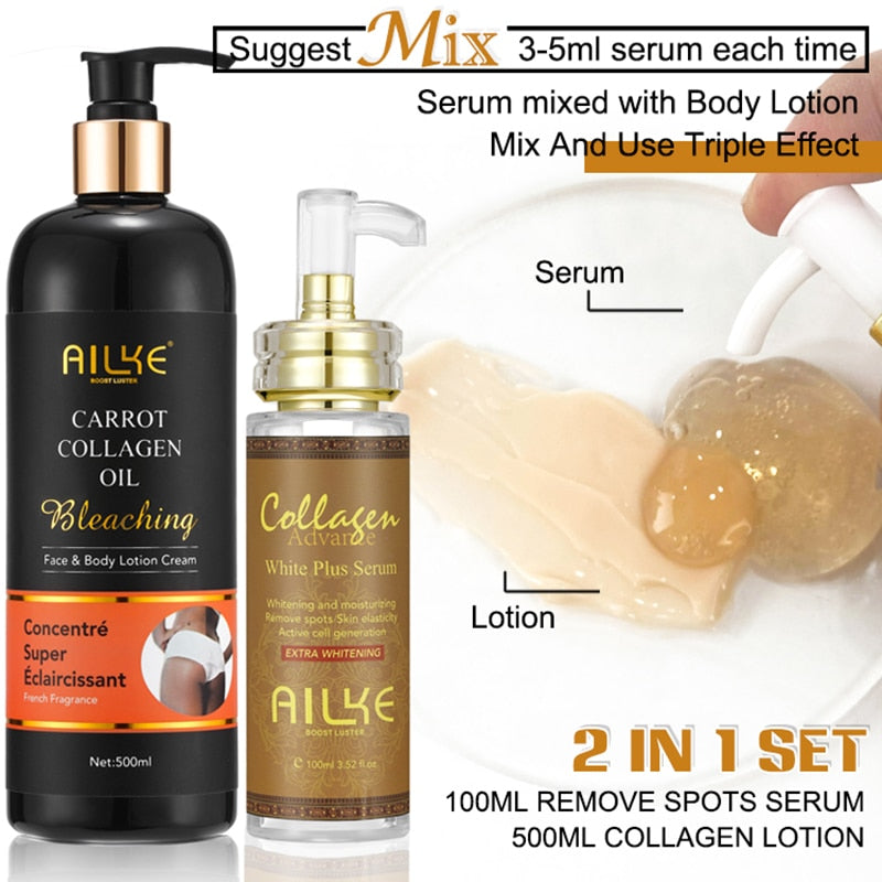 AILKE Collagen Skin Care, Lightening, Even Skin Tone, Remove Dark Spots, For Dark Skin, Black Skin, African Skin, Caramel Skin