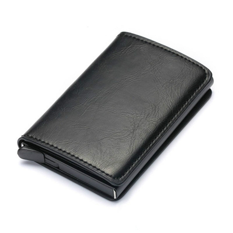 Customized Name Credit Card Holder Men Woman Smart Wallet RFID Cardholder Carbon Fiber Leather