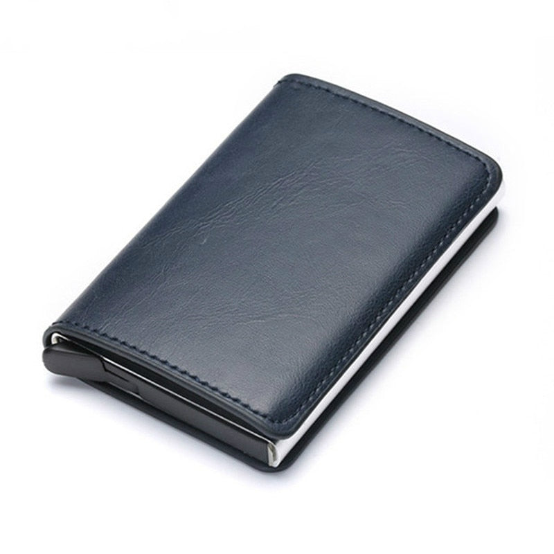 Customized Name Credit Card Holder Men Woman Smart Wallet RFID Cardholder Carbon Fiber Leather