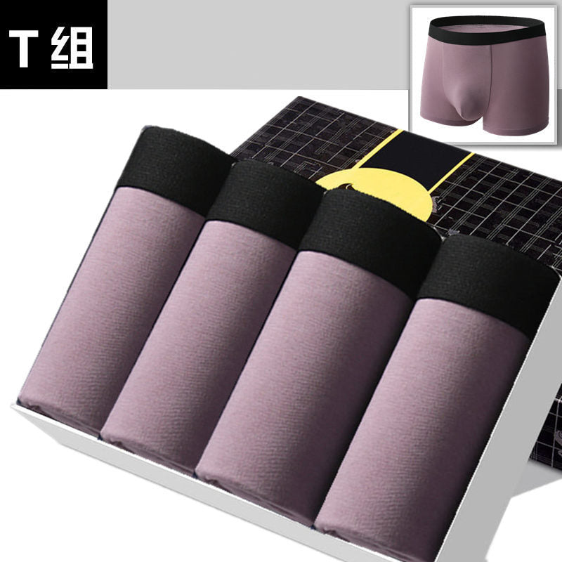 4pcs/Lot Men's Panties Underpants Cueca Boxers Underwear Cotton Thermal for Man Breathable Homme Sexy Soft Male Shorts