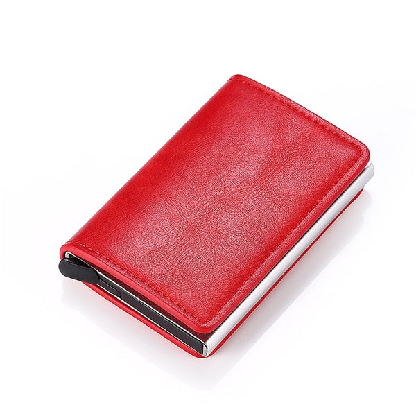 Customized Name Credit Card Holder Men Woman Smart Wallet RFID Cardholder Carbon Fiber Leather