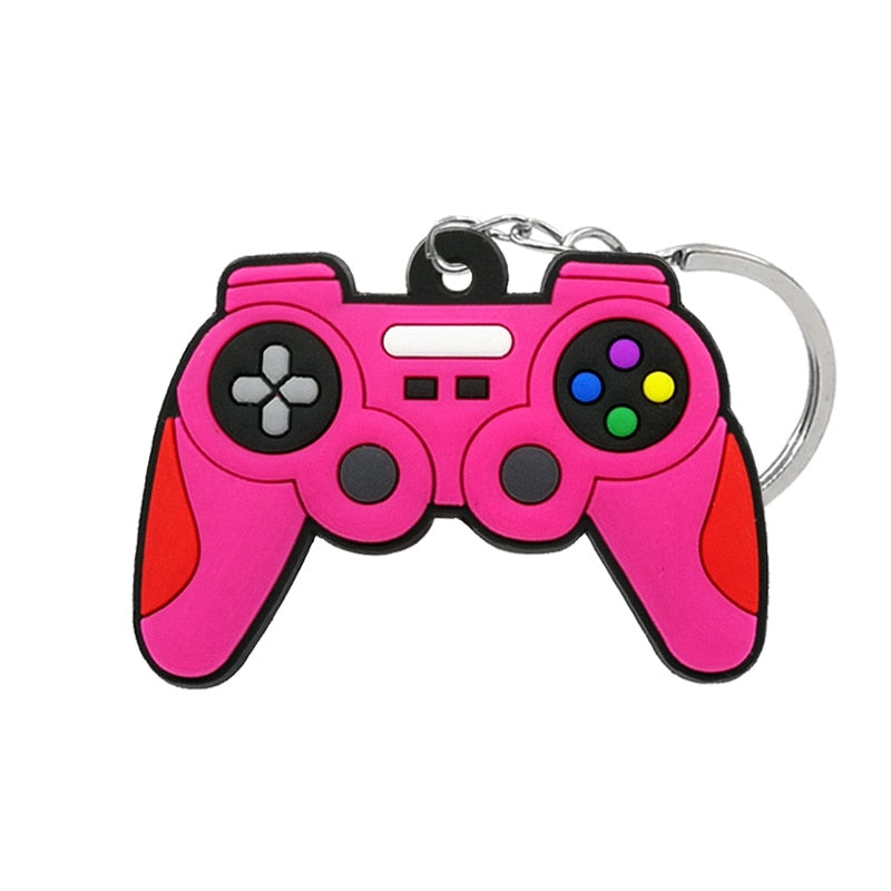 1PCS PVC new style Game Machine Keychain &amp; Keyring Cute Gamepad Joystick Key Chain Keychains Bag Car Hanging fit men boy keys