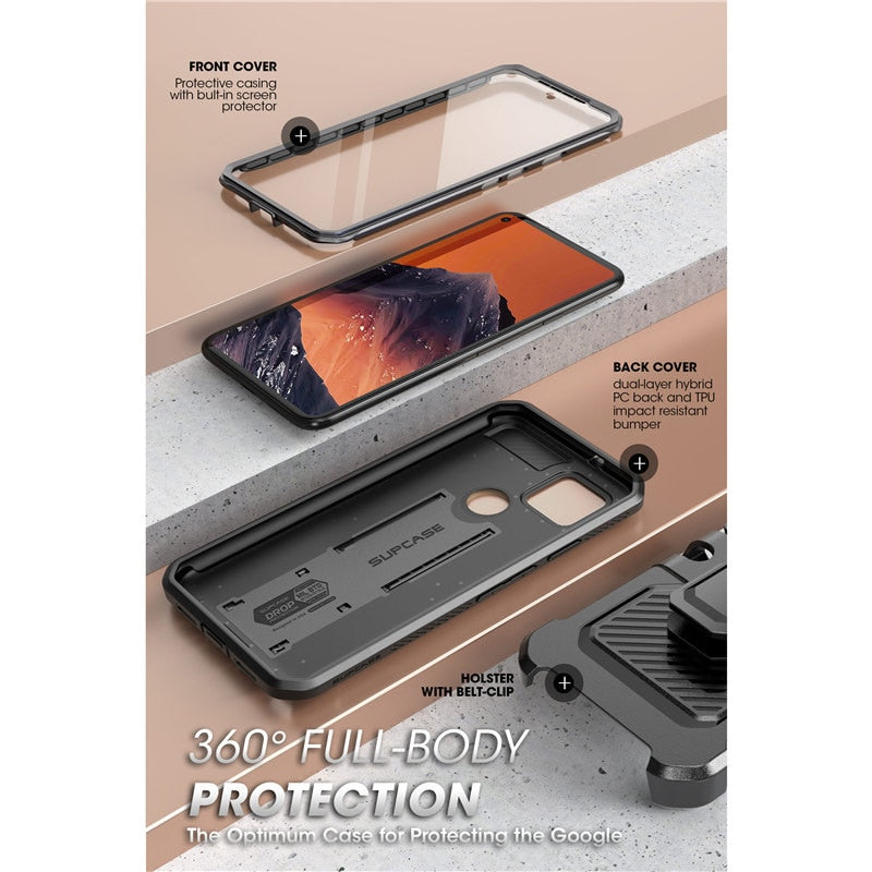 SUPCASE For Google Pixel 5 Case (2020) UB Pro Full-Body Rugged Holster Case Protective Cover WITH Built-in Screen Protector