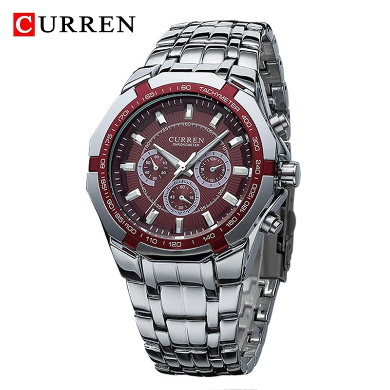 CURREN Men Luxury Brand Military Sport Mens Watches Full Steel Quartz Clock Men's Waterproof Business Watch relogio masculino