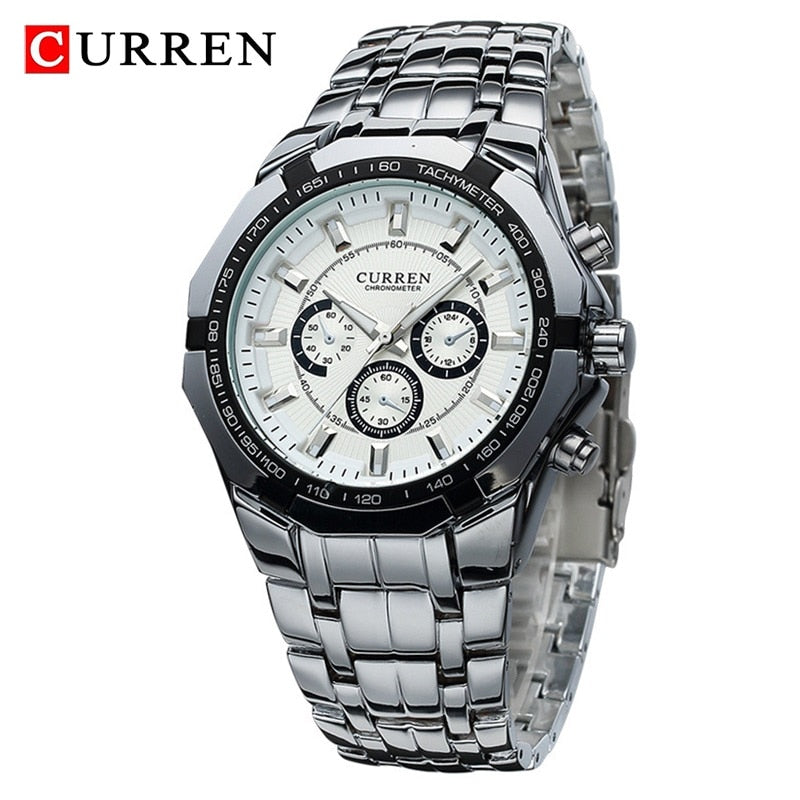 CURREN Men Luxury Brand Military Sport Mens Watches Full Steel Quartz Clock Men's Waterproof Business Watch relogio masculino