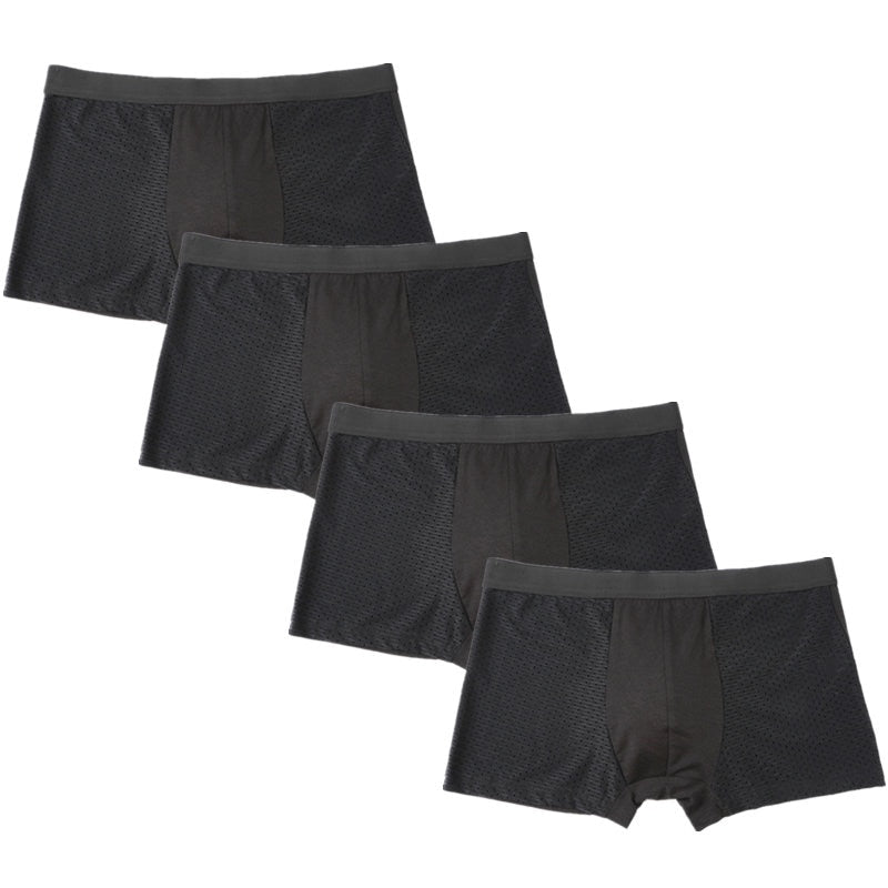 4pcs/Lot Men's Panties Male Underpants Man Pack Shorts Boxers Underwear Slip Homme Calzoncillos Bamboo Hole Large Size 5XL6XL7XL