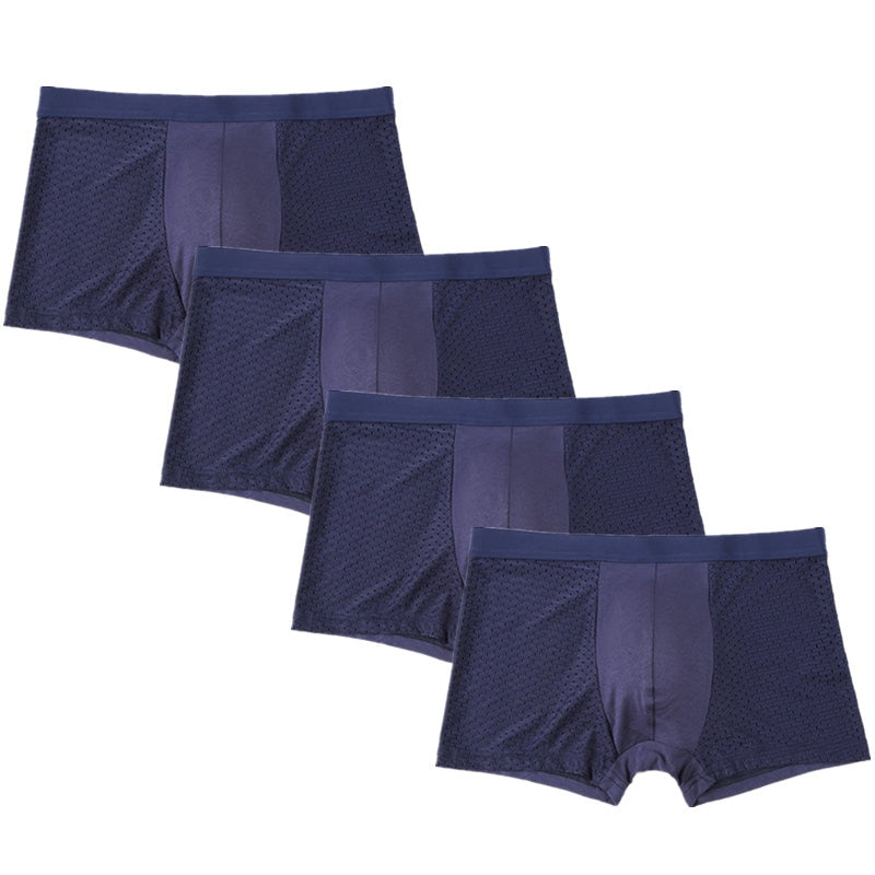 4pcs/Lot Men's Panties Male Underpants Man Pack Shorts Boxers Underwear Slip Homme Calzoncillos Bamboo Hole Large Size 5XL6XL7XL