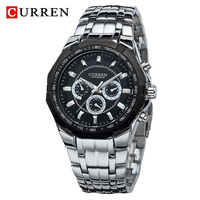 CURREN Men Luxury Brand Military Sport Mens Watches Full Steel Quartz Clock Men's Waterproof Business Watch relogio masculino