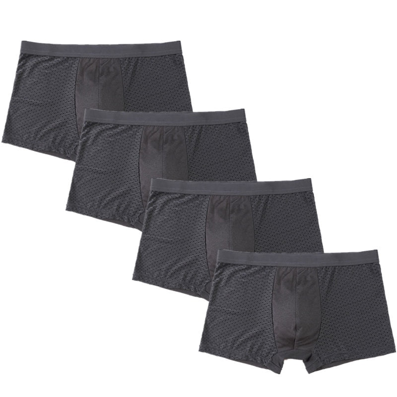 4pcs/Lot Men's Panties Male Underpants Man Pack Shorts Boxers Underwear Slip Homme Calzoncillos Bamboo Hole Large Size 5XL6XL7XL