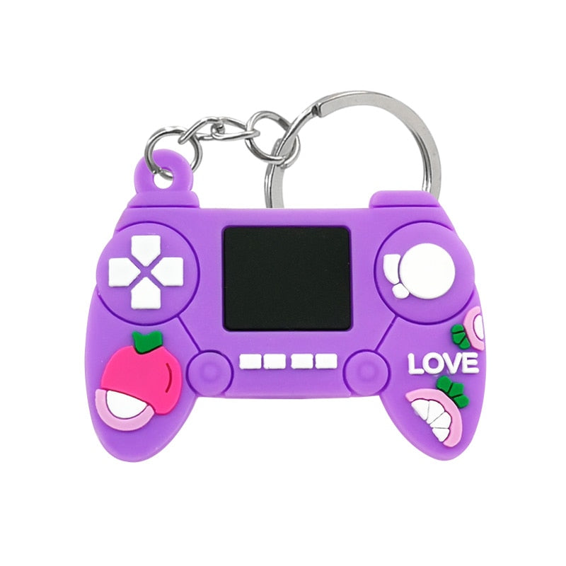 1PCS PVC new style Game Machine Keychain &amp; Keyring Cute Gamepad Joystick Key Chain Keychains Bag Car Hanging fit men boy keys