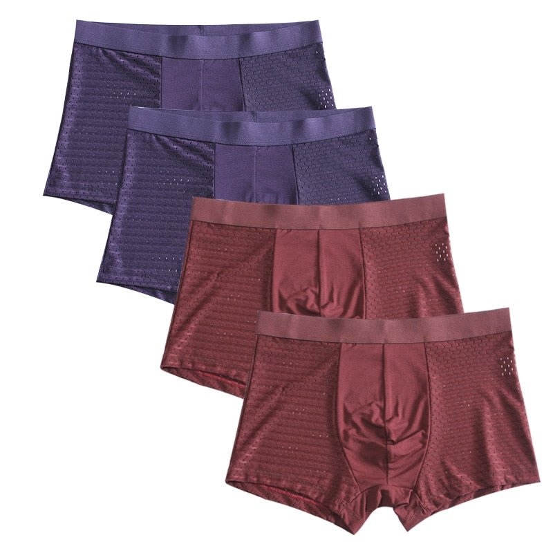 4pcs/lot Bamboo Fiber Men's Boxer