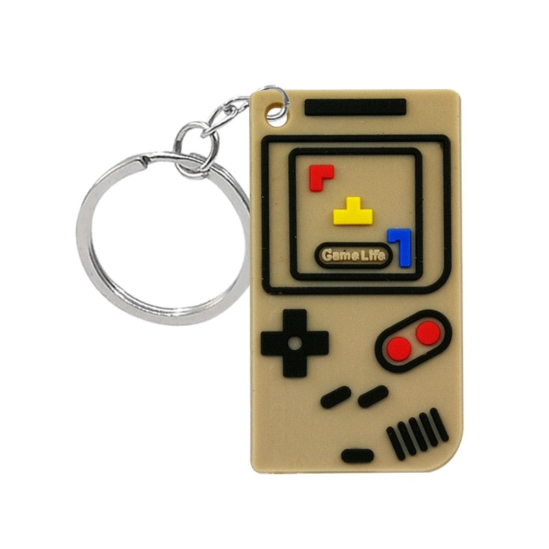 1PCS PVC new style Game Machine Keychain &amp; Keyring Cute Gamepad Joystick Key Chain Keychains Bag Car Hanging fit men boy keys