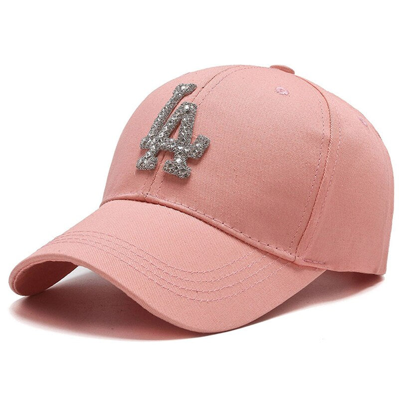 New Arrival LA Baseball Cap Men Women Rhinestone Sun Visor Snapback Fashion Hip Hop Outdoor Sport Trucker Dad Hats Gorras EP0307