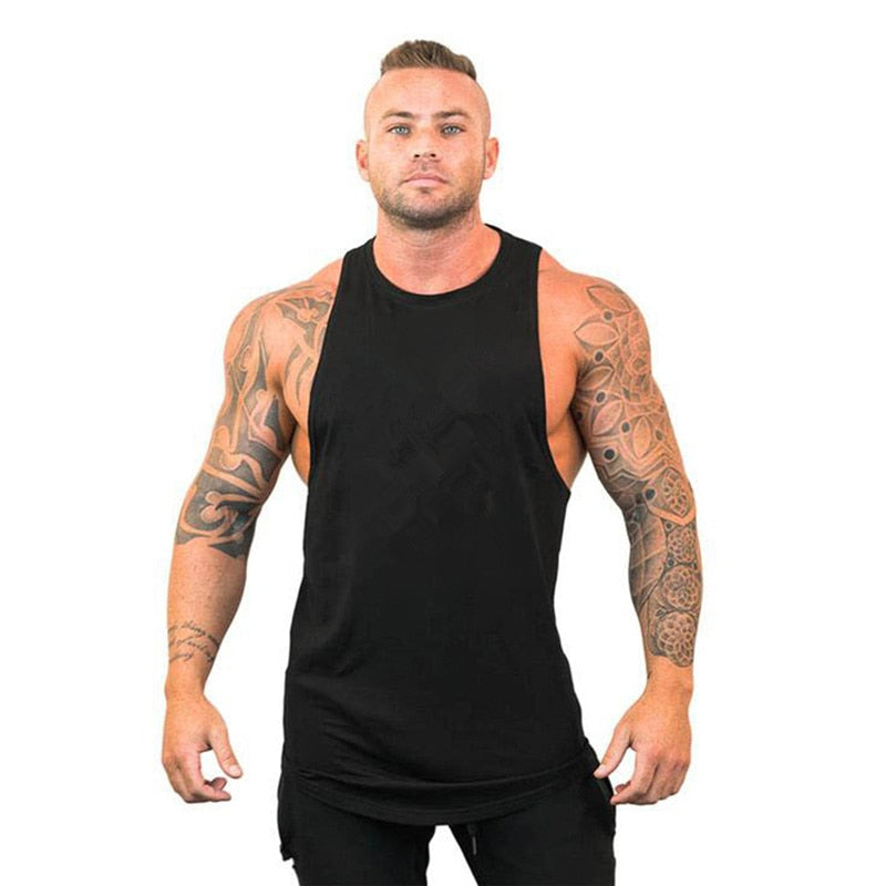 New Fashion Cotton Sleeveless Shirts Tank Top Men Fitness Shirt