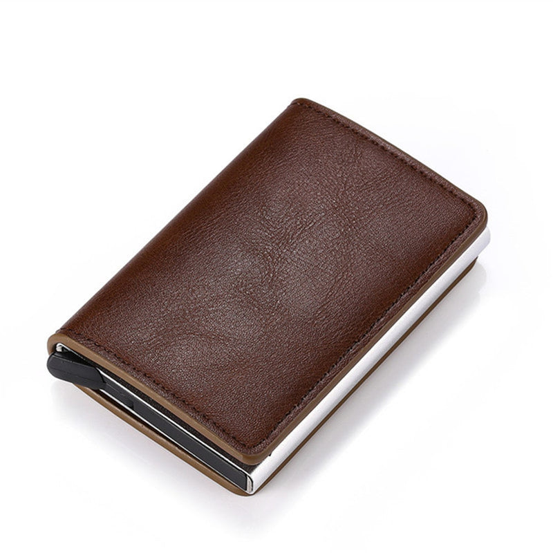 Customized Name Credit Card Holder Men Woman Smart Wallet RFID Cardholder Carbon Fiber Leather