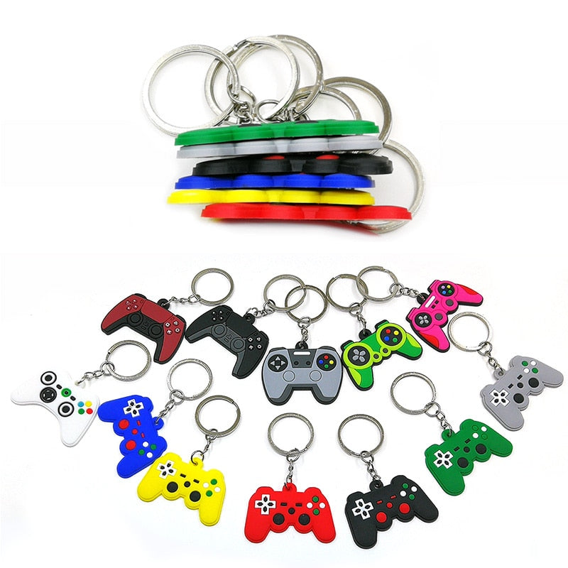 1PCS PVC new style Game Machine Keychain &amp; Keyring Cute Gamepad Joystick Key Chain Keychains Bag Car Hanging fit men boy keys