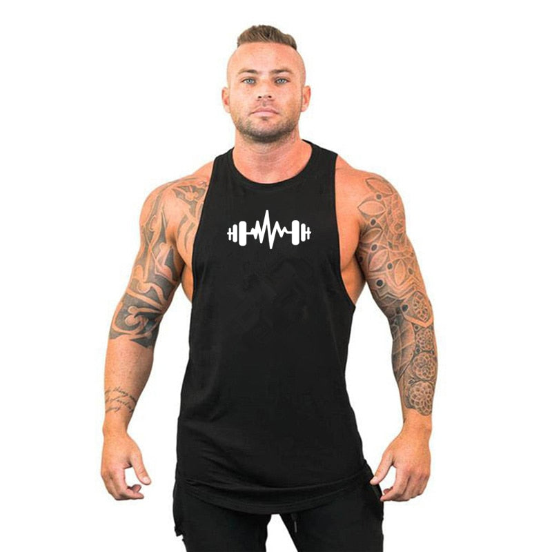 New Fashion Cotton Sleeveless Shirts Tank Top Men Fitness Shirt