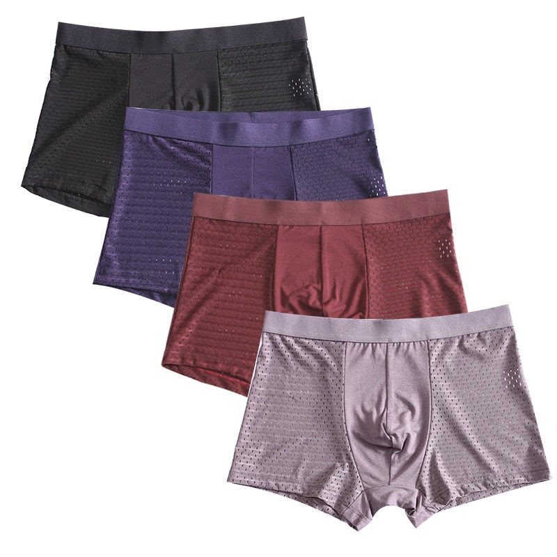 4pcs/lot Bamboo Fiber Men's Boxer