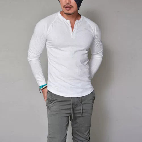 2020 Fashion Mens Slim Fit Long Sleeve T-Shirts Stylish