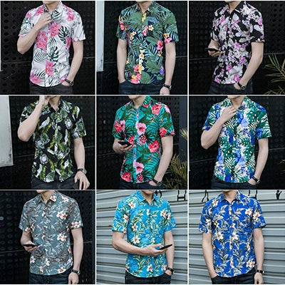 Small Floral Trendy Casual Short-Sleeved Chinese-Style Shirt