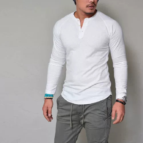 2020 Fashion Mens Slim Fit Long Sleeve T-Shirts Stylish