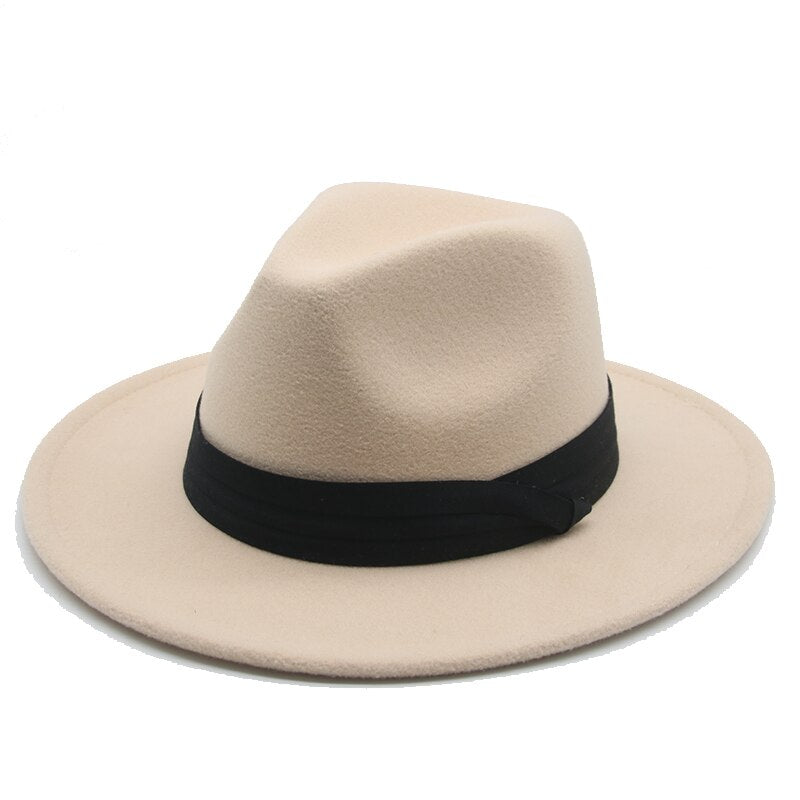 Fedora Hats for Men Hats for Women Winter Hats White Black with Band Belt Wedding Felted Outdoor Women Hats Sombreros De Mujer