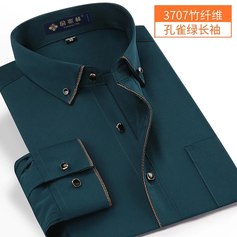 new arrival Spring commercial easy care shirt male oversize long-sleeve fashion formal high quality plus size M-7XL8XL9XL