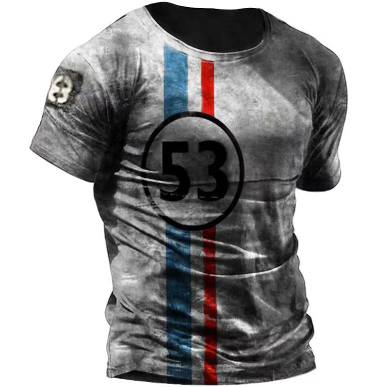 Vintage T Shirts for Men 3D Print  American Tee Top Short Sleeve