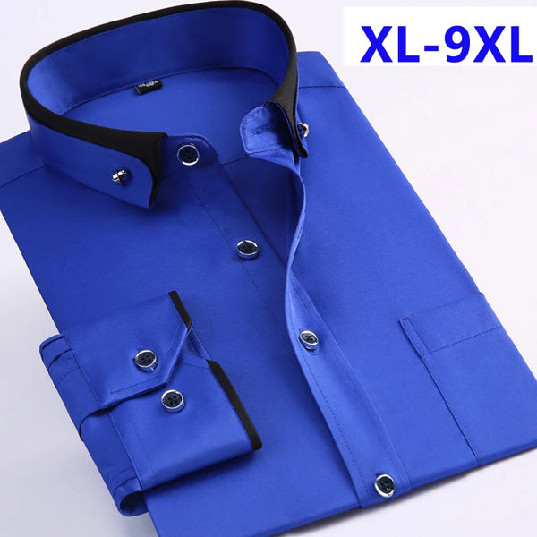 new arrival Spring commercial easy care shirt male oversize long-sleeve fashion formal high quality plus size M-7XL8XL9XL