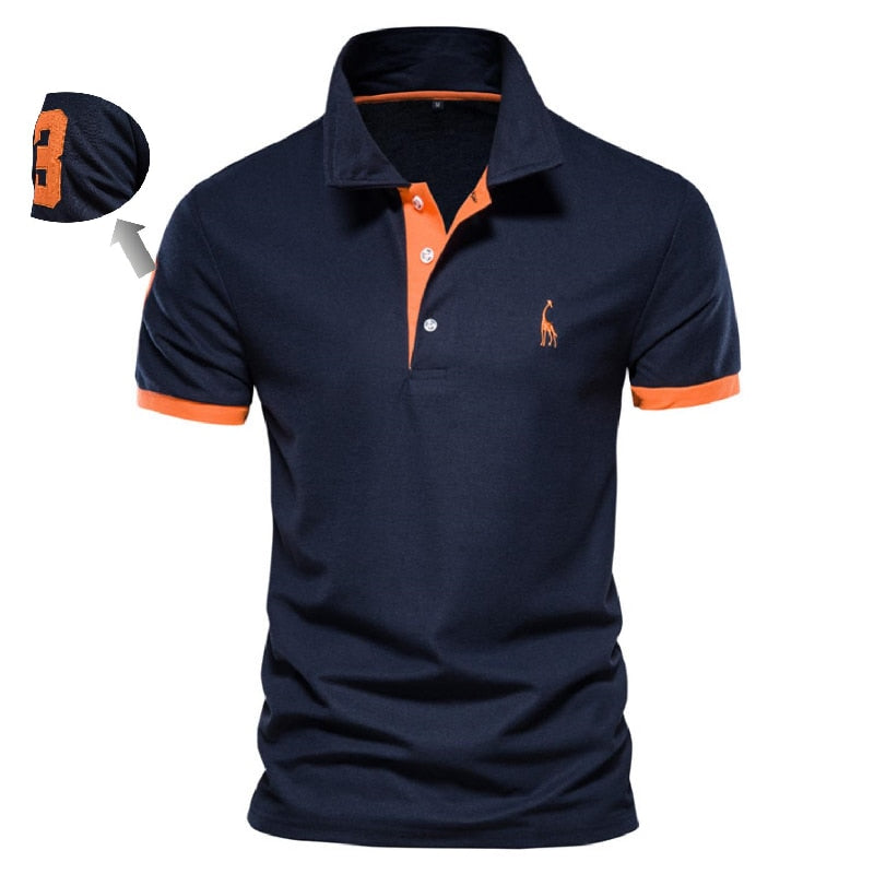 AIOPESON Embroidery 35% Cotton Polo Shirts for Men Casual Solid