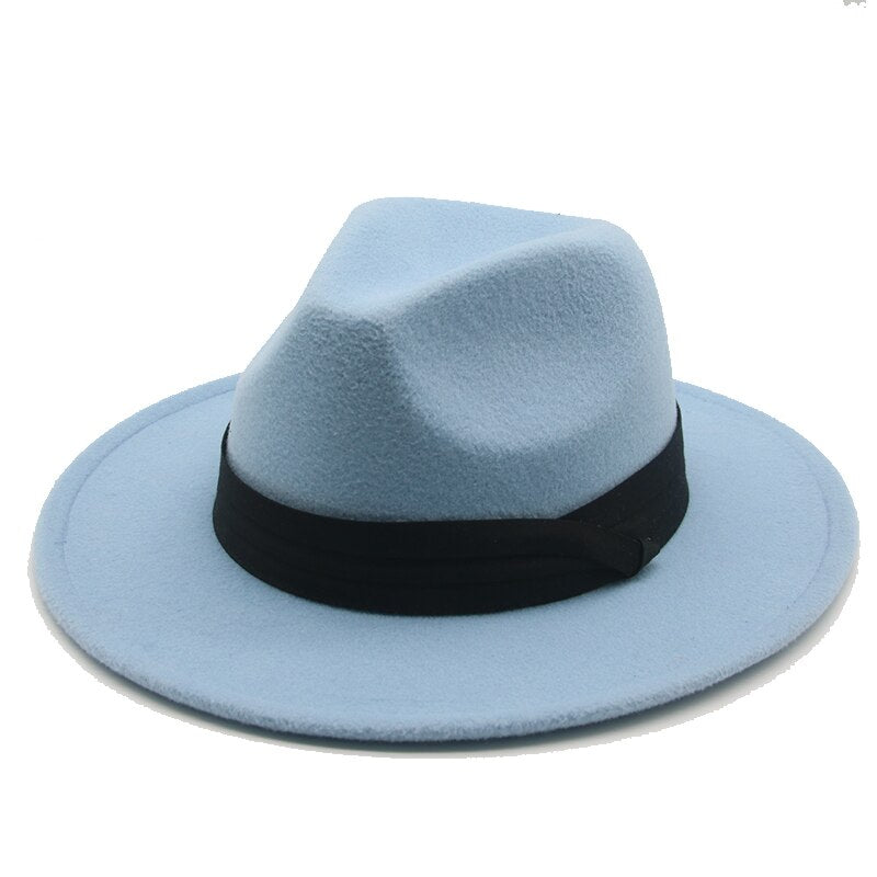 Fedora Hats for Men Hats for Women Winter Hats White Black with Band Belt Wedding Felted Outdoor Women Hats Sombreros De Mujer