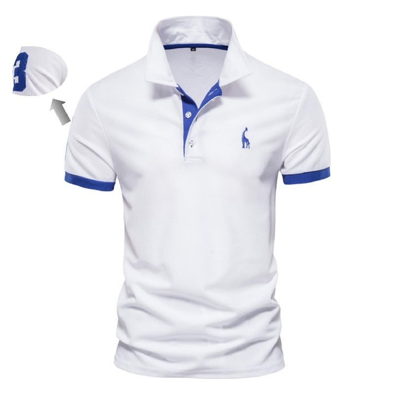 AIOPESON Embroidery 35% Cotton Polo Shirts for Men Casual Solid