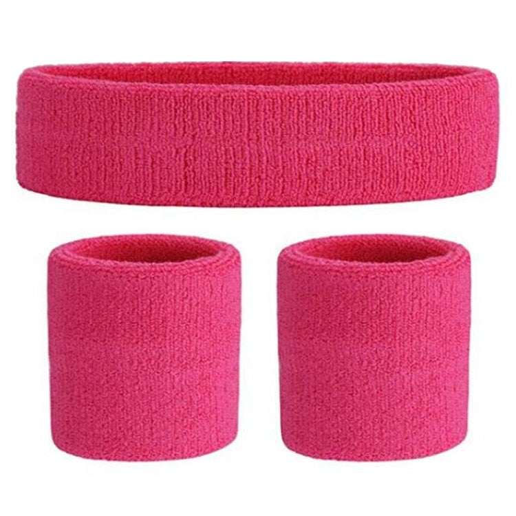 3PCs/set Mens Sports Headband Sweatband Stretch Elastic Outdoor Sport Sweat Headband Wristband Women Gym Running Tennis Headwrap