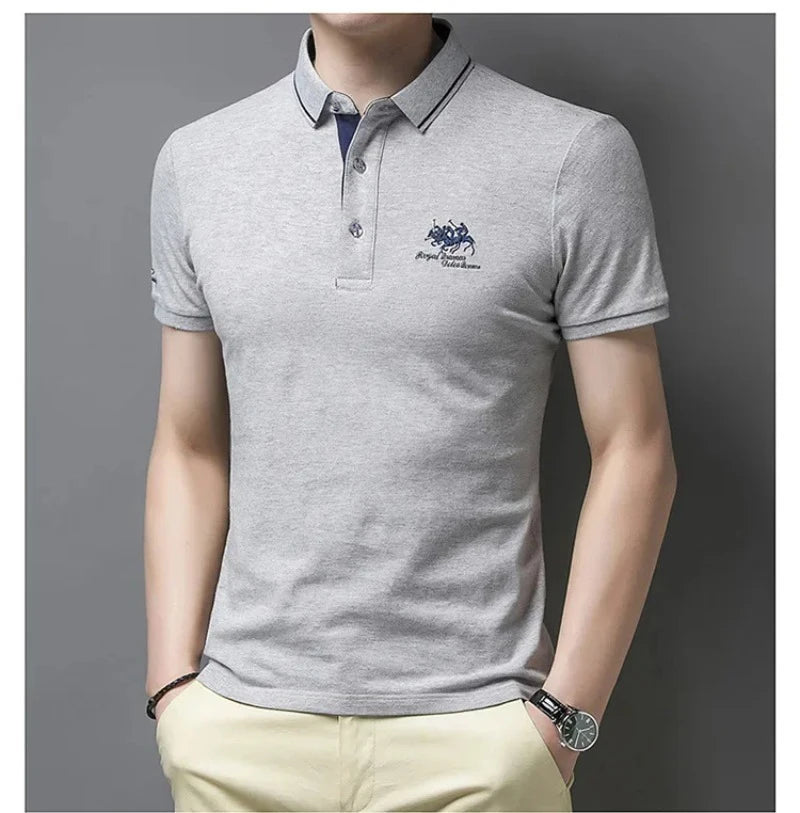 Summer Mens Embroidered Polo Shirts Short Sleeve Shirt Luxury Top Casual Lapel T-shirt Men Breathable Lightweight T Shirt Homme