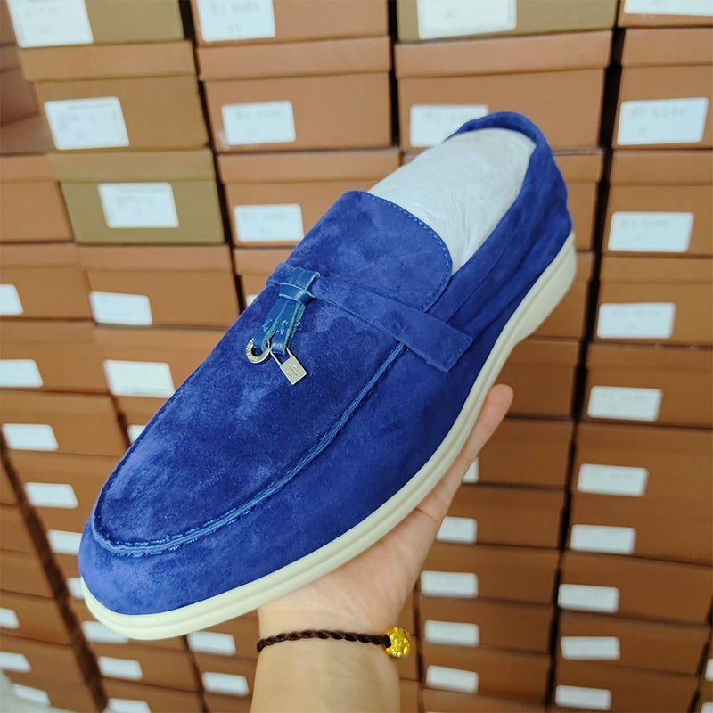 Loafers Suede Leather Flat Walking Shoes 2023