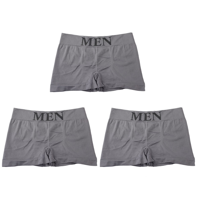 3Pcs/Lot Men's Panties Underwear Boxers Breathable Man Boxer Solid Underpants Comfortable Male Brand Shorts Black Blue Underwear