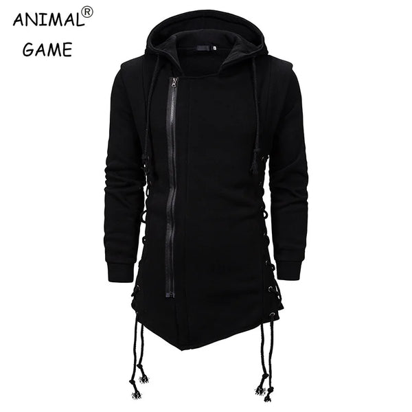 New Mens Black Hipster Zipper Hoodies Sweatshirts Brand Hip Hop Casual Hooded Men Streetwear Hoody Tracksuits for Male